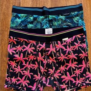 American Eagle Outfitters Men's Boxer Briefs - Pink Palm & Green Leaf